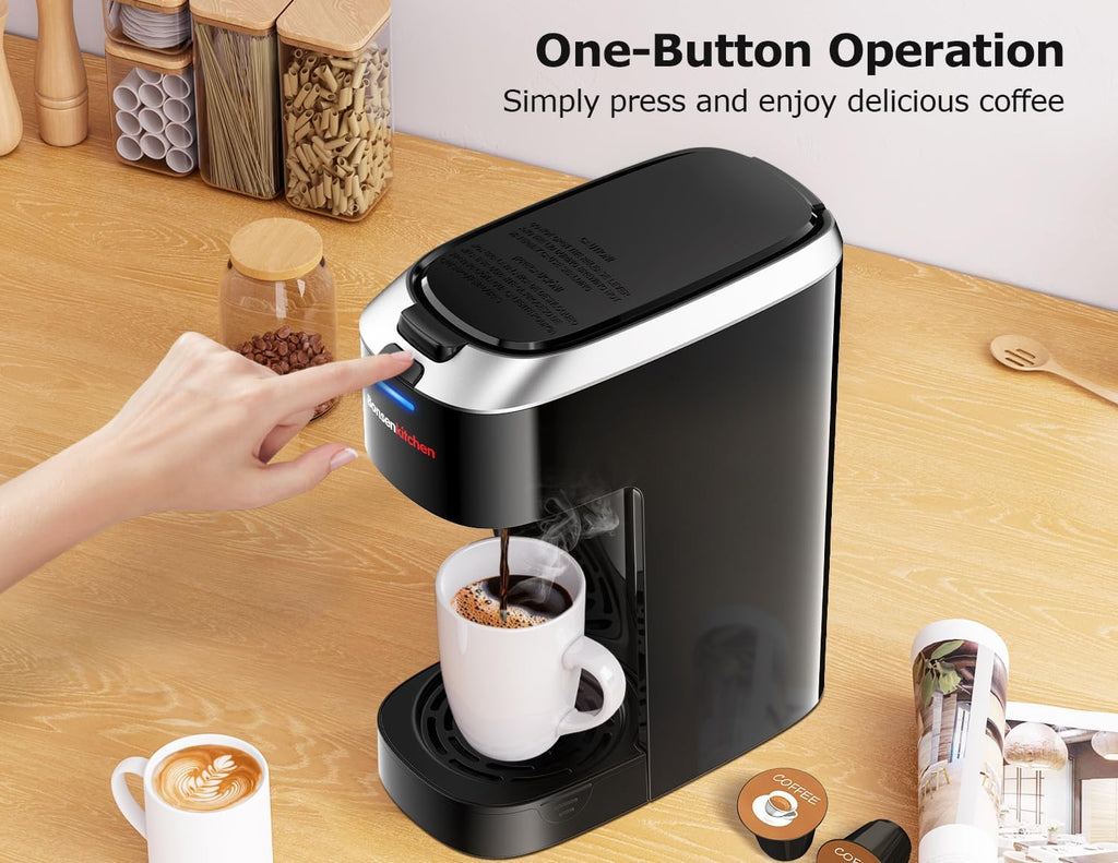 Single Serve Coffee Maker K Cup Pod, 6-14oz Brew Size | 3 Min Fast Brewing with Strength Control, BPA-free Materials