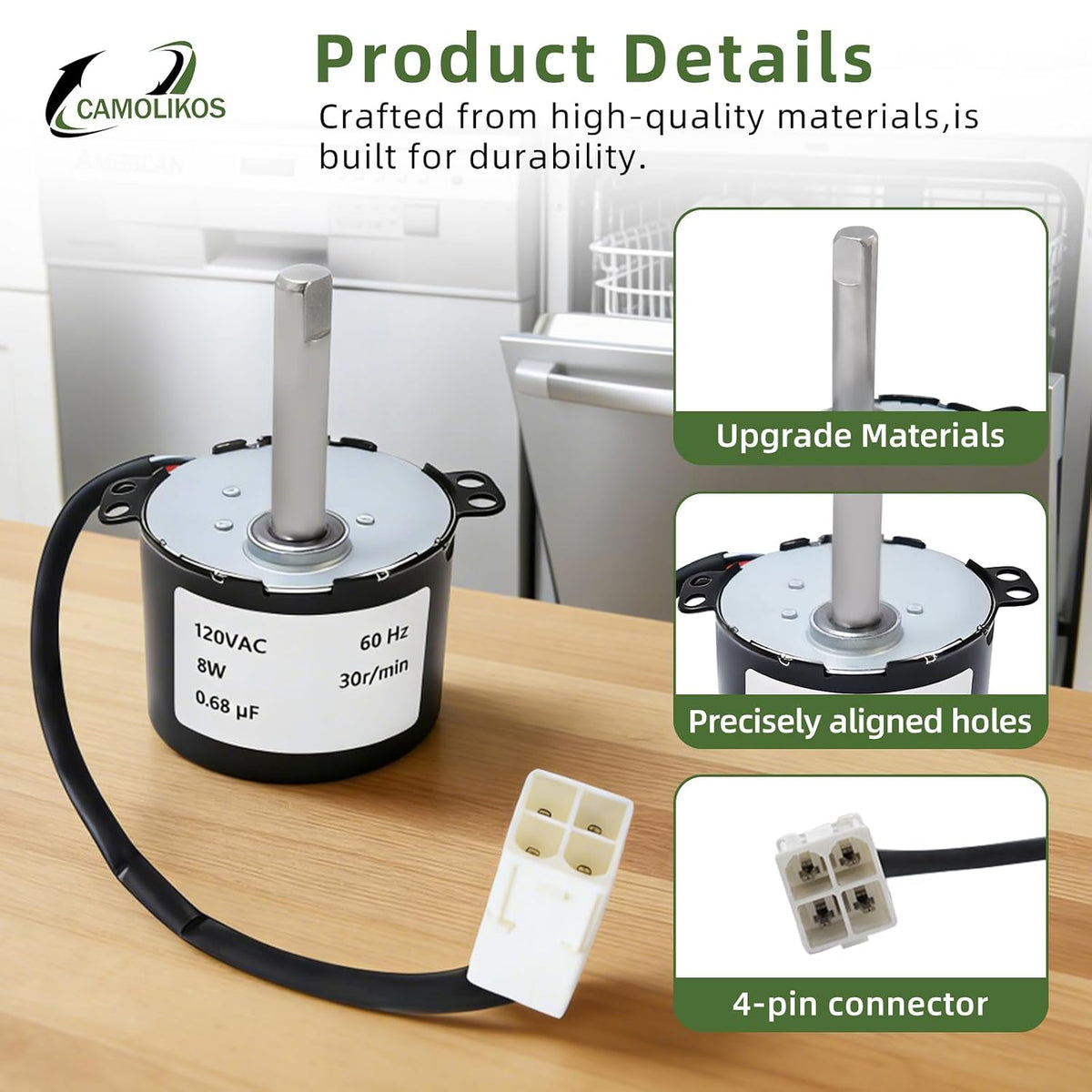 DD31-00013B Dishwasher Spray Arm Motor Fits for Samsung 4000924 50KTYZ Synchronous Motor Replaces EAP9606349 SRM-36HR AP5917177 PS9606349