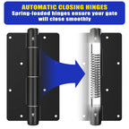 Self Closing Gate Hinges 5-3/4", Non-Adjustable Automatic Closing