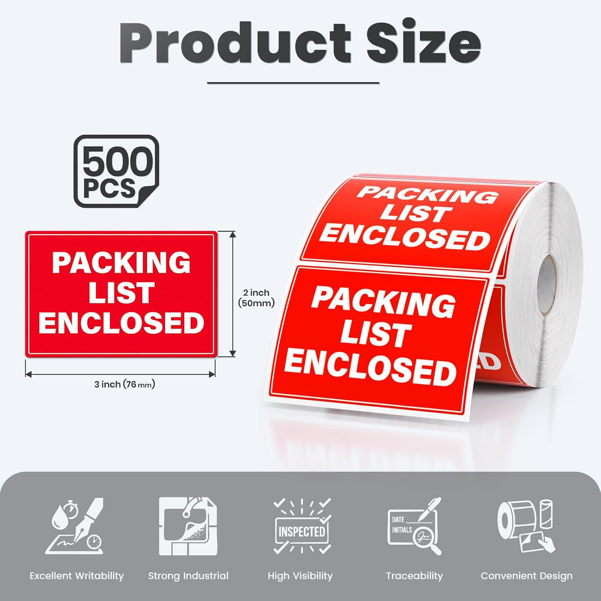Packing List Enclosed Stickers 500 Pcs 2 x 3 Inch Shipping Labels