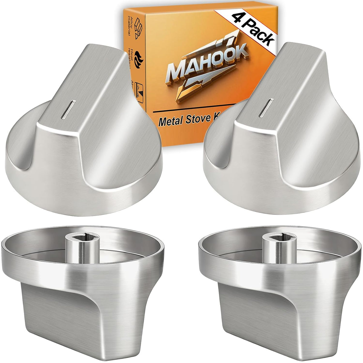 Enhanced W11517331 Stove Metal Knob Fit for Whirlpool Electric Range Oven Knobs Replacements W10850027, W11117415, W11458840. Compatible WFE745H0FH0,WFE745H0FS0,WFE770H0FZ0,YWEE515S0LS0,YWEE745H0FE0