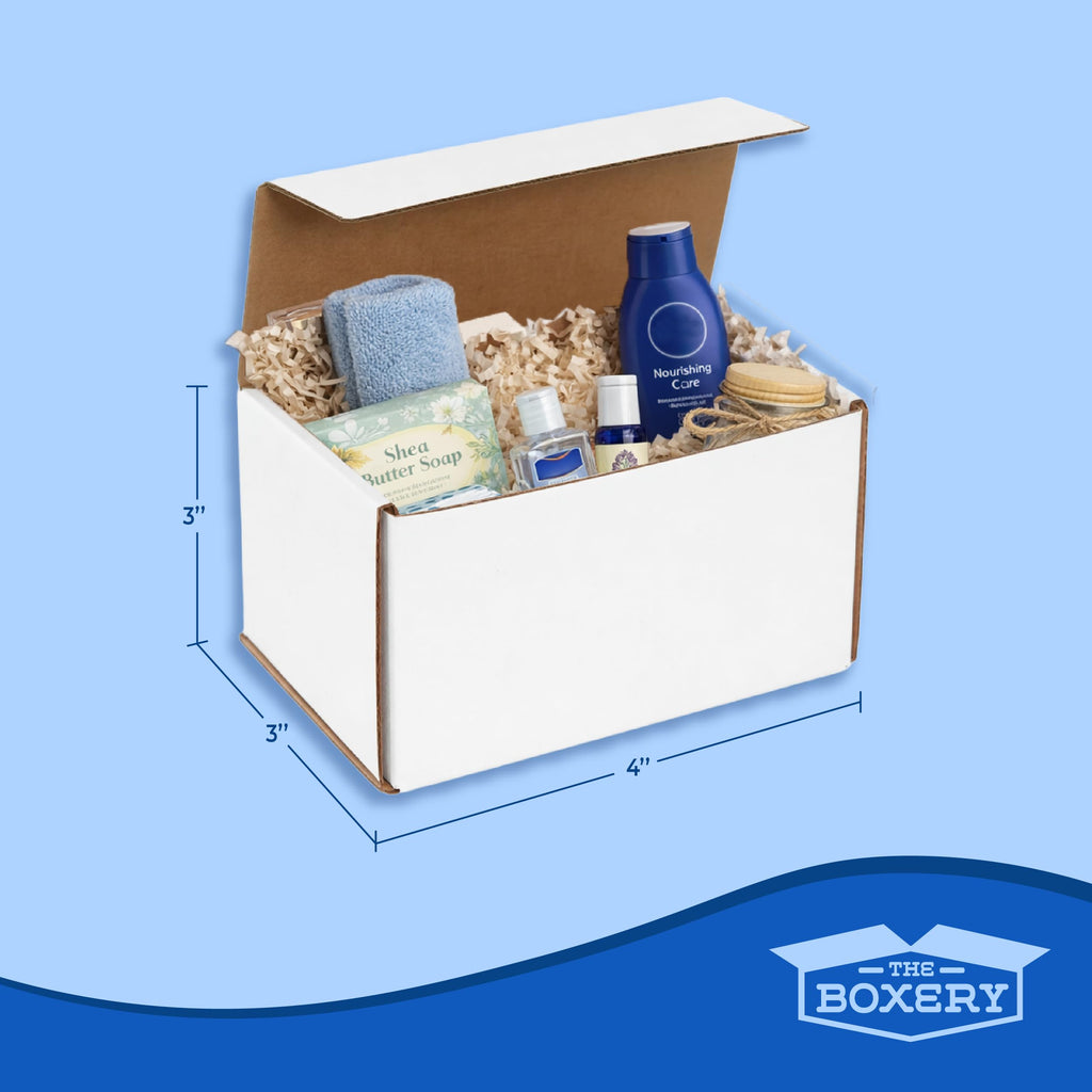 Corrugated Mailers White Tuck Shipping Boxes (4x3x3)