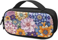 Bohemian Flower Diabetic Supplies Bag Carrying Case Organizer For Diabetes Testing Kit, Blood Glucose Monitor Kit