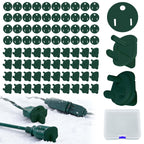 40Set Weatherproof Gaskets & Plug Protector Covers for Extension Cord,Green