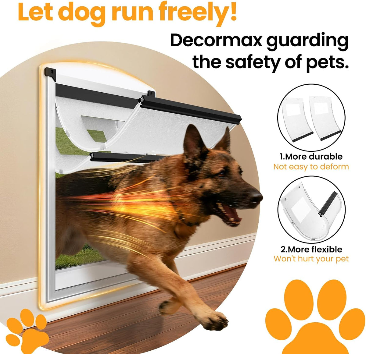 Cat Door for Wall, Energy Efficient Pet Entry Door