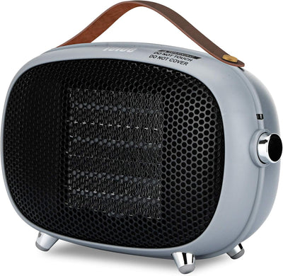 Space Heater, Teioe Mini Electric Space Heater 800W/400W, Small PTC Ceramic Heater with Tip-Over and Overheat