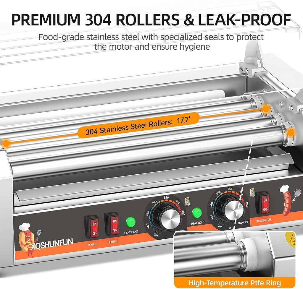 Commercial Hot Dog Roller Machine, 5 Rollers