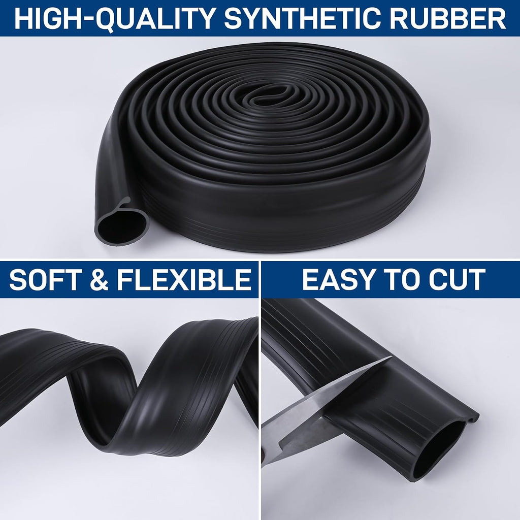 16.5FT Garage Door Bottom Seal Rubber 0.19" P Bulb Bottom Garage Weather Stripping for Single Channel, Flexible