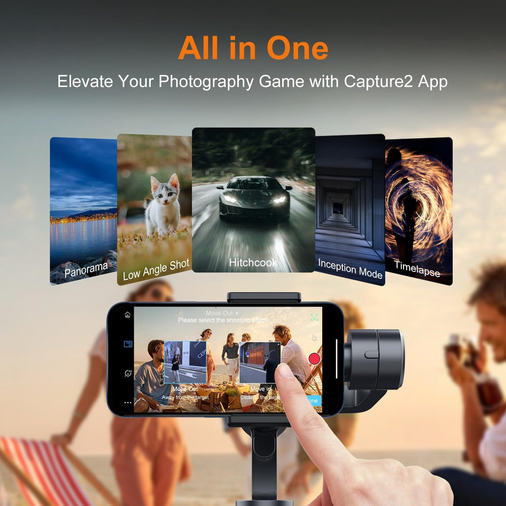 Gimbal Stabilizer for iPhone, Phone Gimbal w/Focus Wheel Face Tracking for 16 15 Pro Max Android 3-Axis Phone
