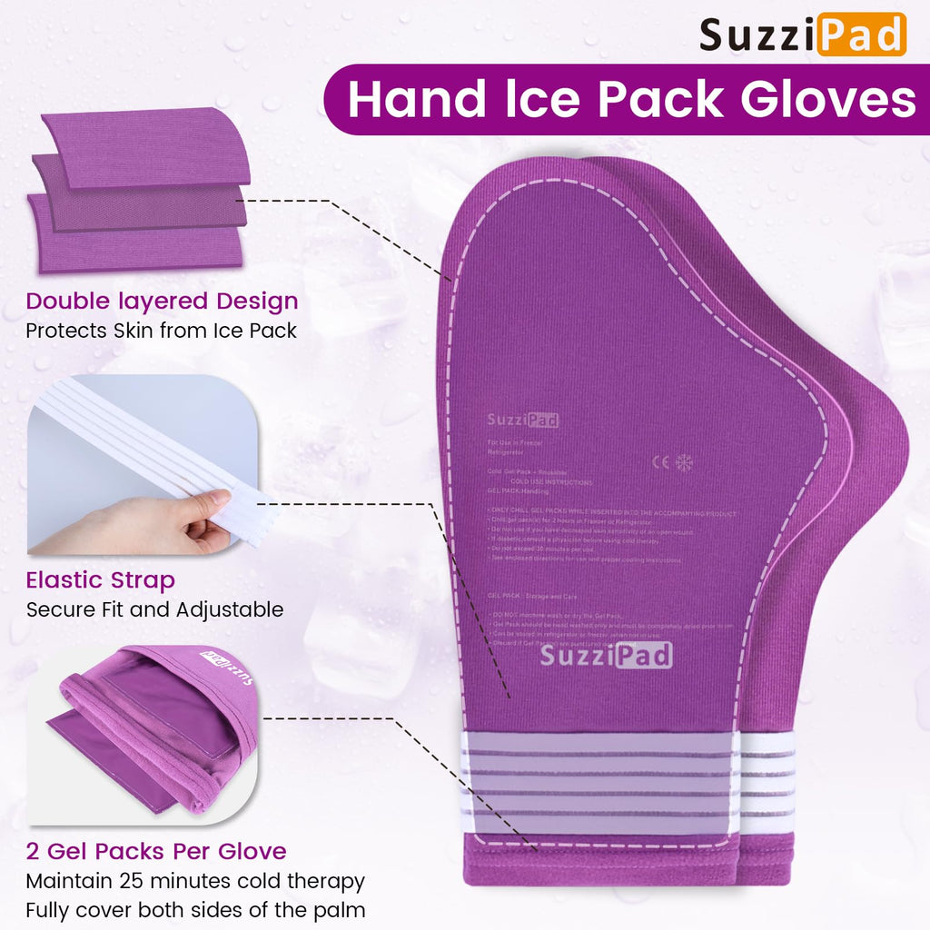Cold Socks & Hands Ice Pack for Chemo Must Haves, Purple, S/M