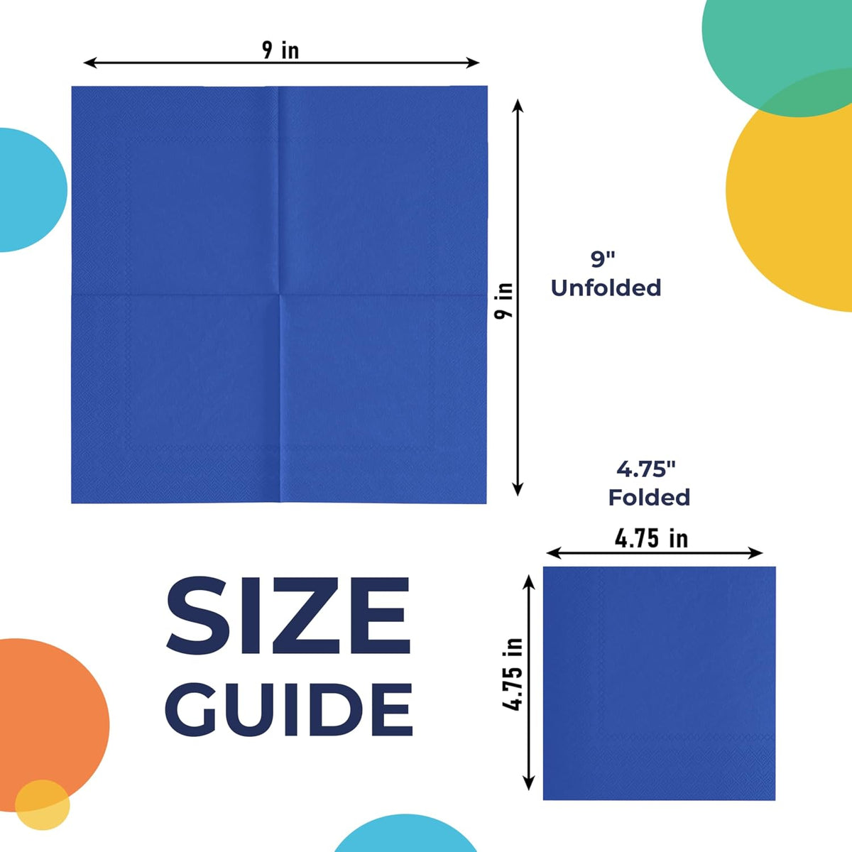 Dark Blue Cocktail Napkins Disposable Paper Napkins 100 Pcs