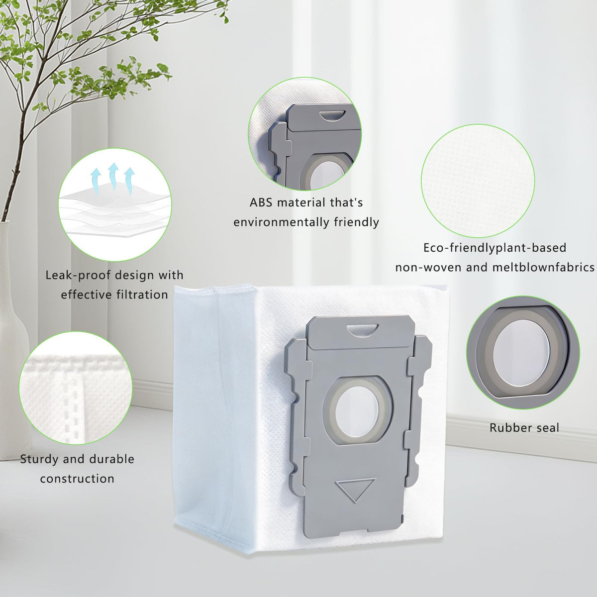 Jollyhilan 12 Pack Vacuum Bags Compatible with iRobot Roomba,Dust Bag