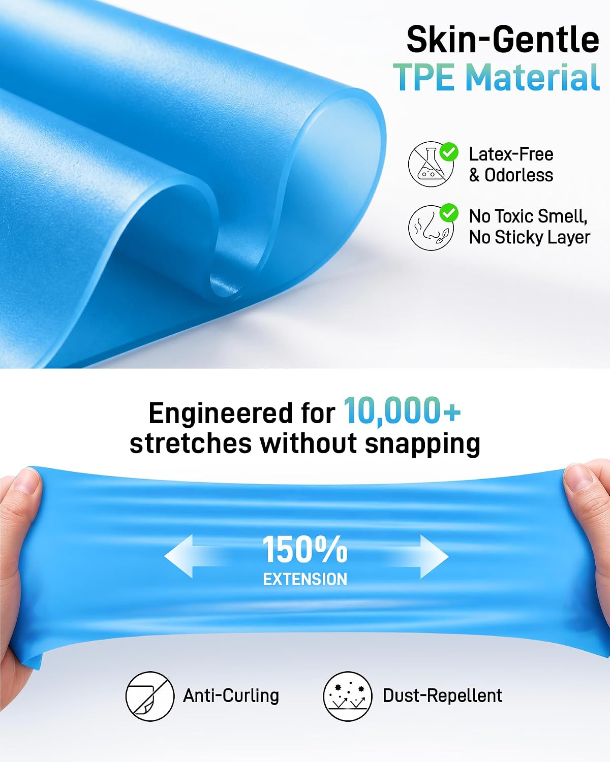 Pilates Flexbands, 5-Pack Latex-Free Resistance Bands Set – Exercise Bands for Pilates, Yoga, Stretching & Physical