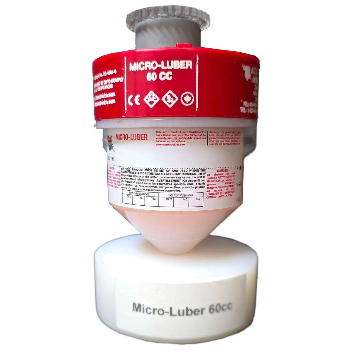 A.T.S. Electro-Lube 60cc Micro Electro Automatic Lubricator Luber Auto Greaser (10 Pack) (High Temp Grease (Chevron SRI 2))