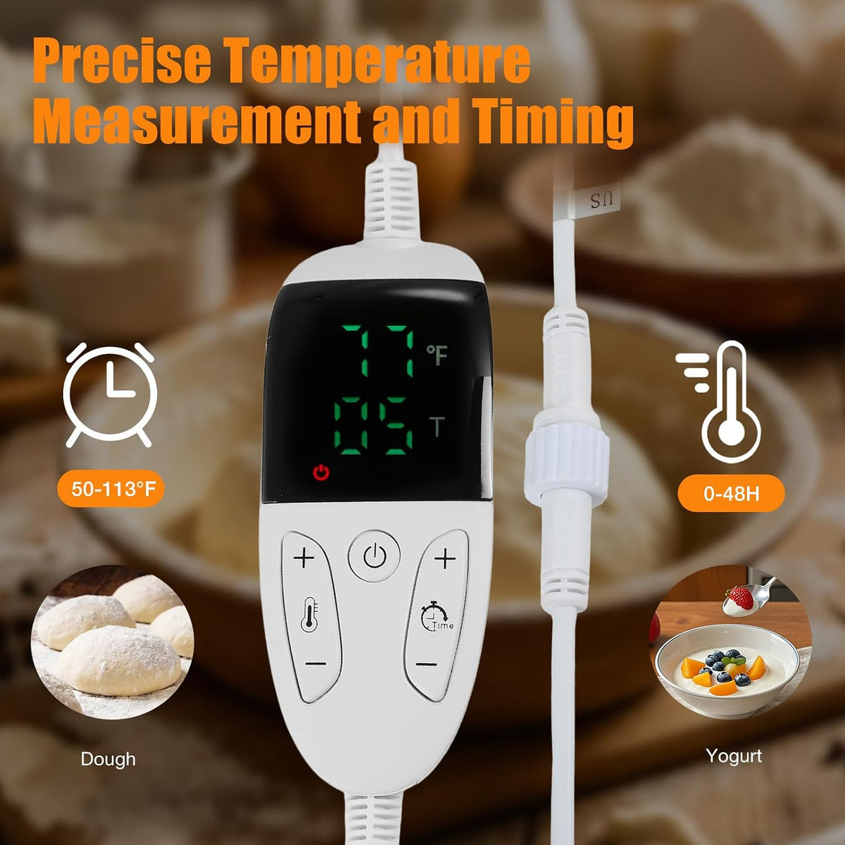 Bread Proofing Box, Dough Proofer 50-113°F Temp Precise Control & 48H Timer