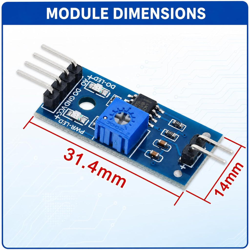 5-Pack Soil Moisture Sensor Module, LM393, Analog Digital