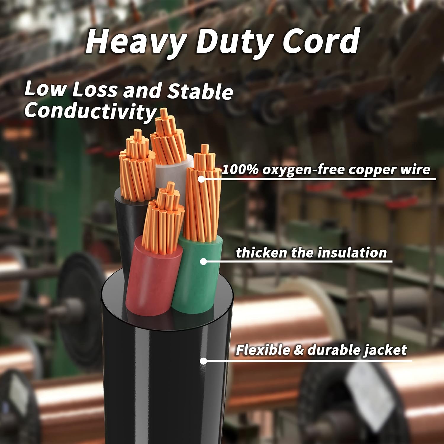 25FT 30 Amp Generator Cord 4 Prong, 10AWG 125/250V 3750/7500W STW | NEMA L14-30P/L14-30R Twist Lock Generator