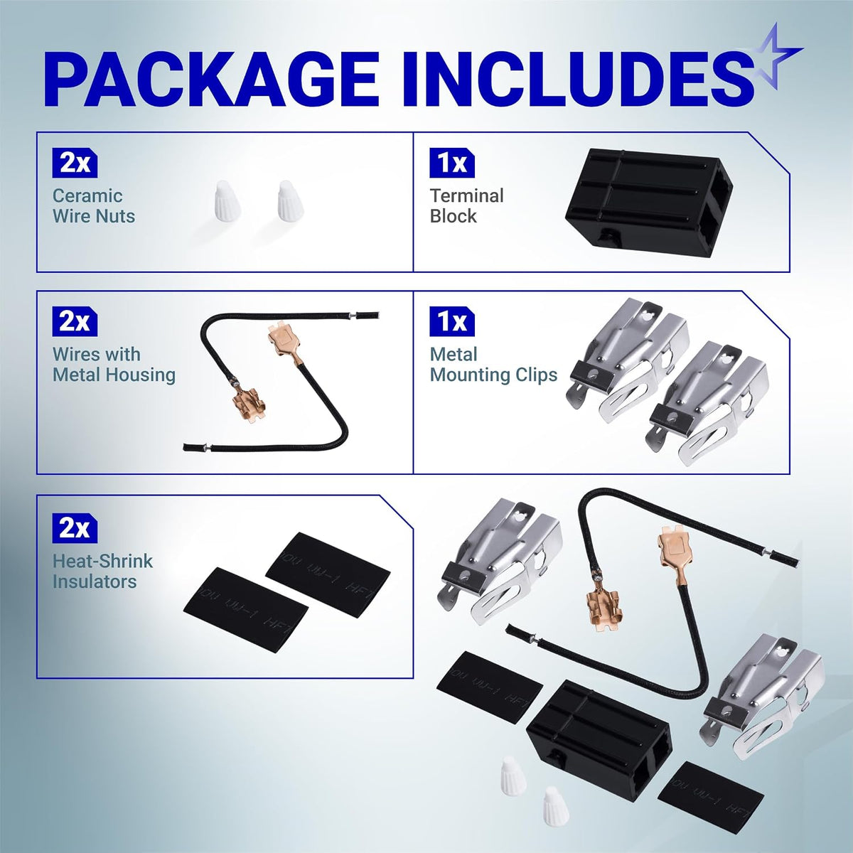 [4-Pack] BlueStar 330031 Range Burner Receptacle Kit Fits Whirlpool Kenmore