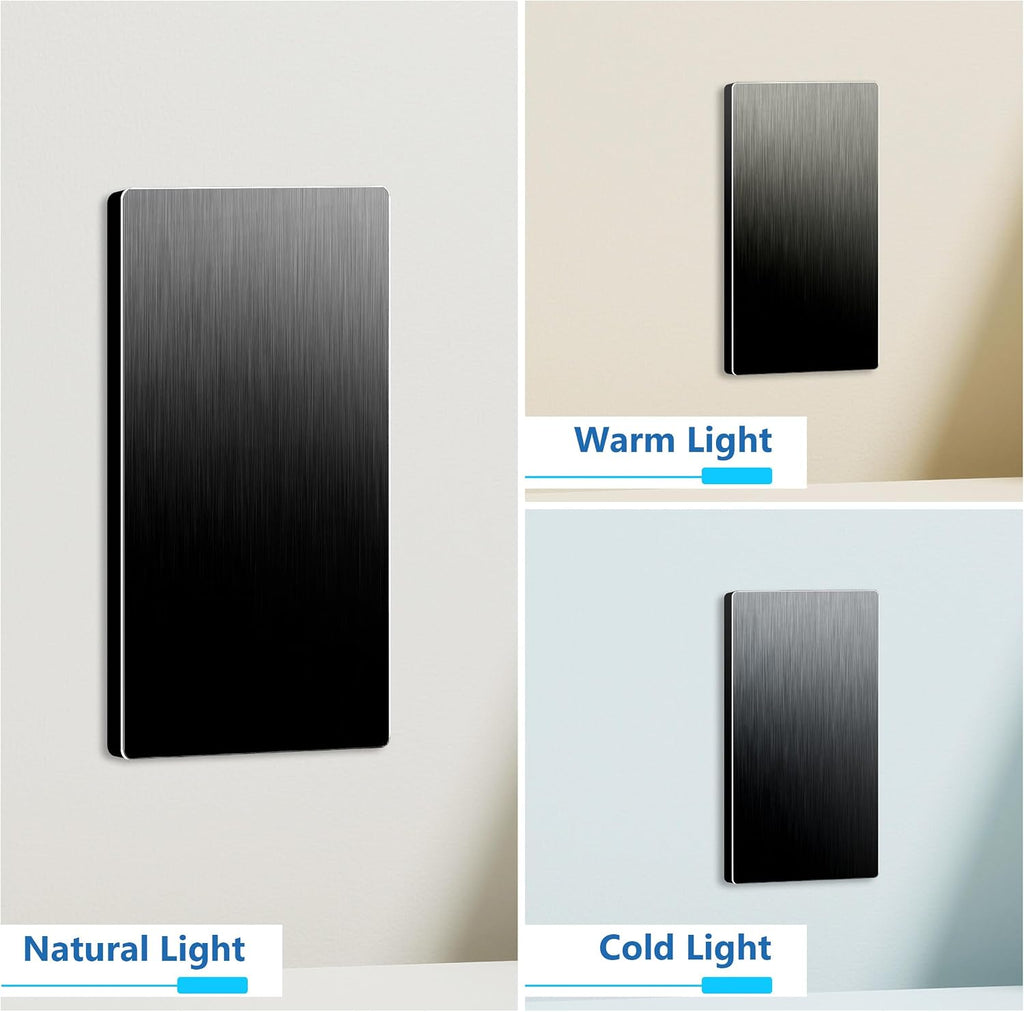 LIDER Blank Screwless Metal-Surface Wall Plate, Upgrade, Mid-Size 1-Gang