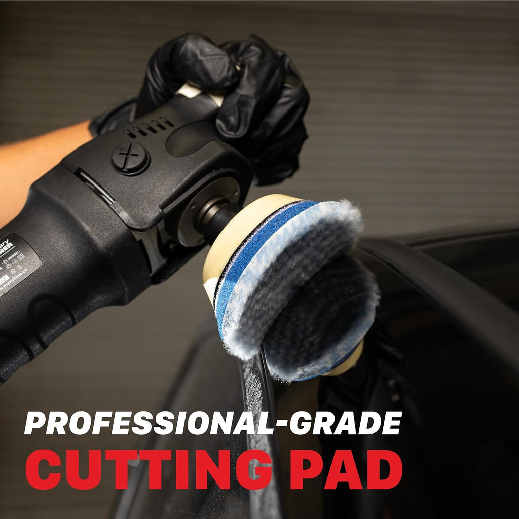 5” Universal Synthetic Wool Cutting Pad – Heavy-Duty Hook & Loop Buffing Pad for DA & Rotary Polishers – Professional