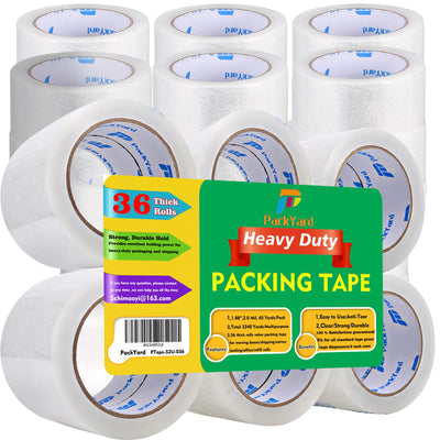 Packing Tape Refill 36 Rolls Heavy Duty Sealing Great for Packing Box Shipping and Moving Supplies Packaging 1.88" x