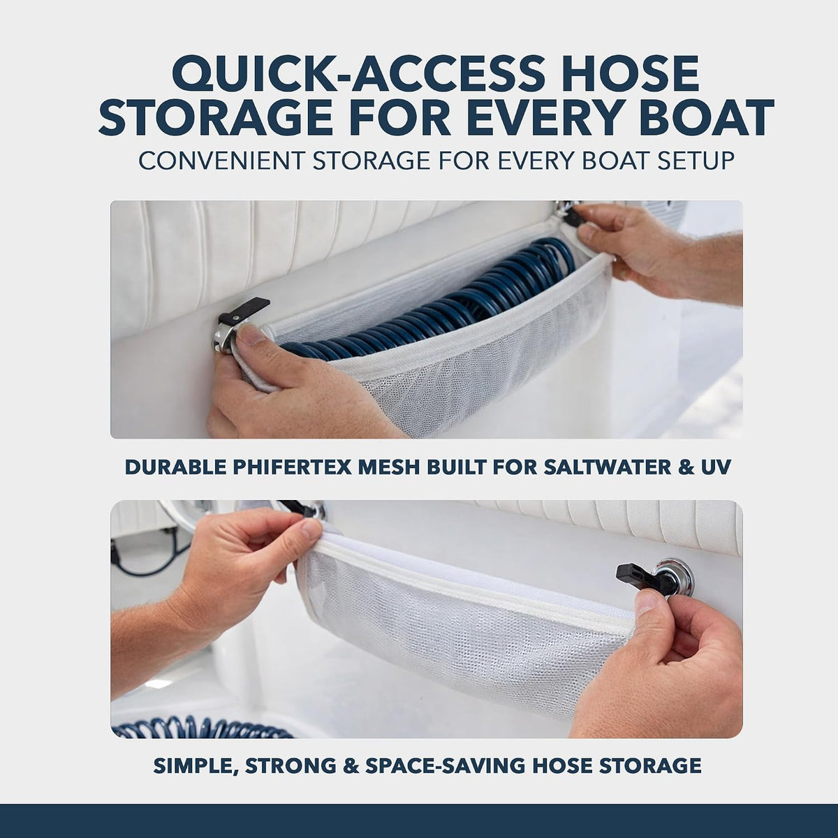South Wind Designs Hose Hammock, Boat Washdown Hose Holder, Snads, Gray