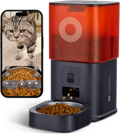 Automatic Cat Feeder with Camera: 6L Automatic Dog Feeder with 2-Way Audio Night Vision Dual Power Supply App Control