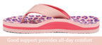Kids Boys Girls Flip Flops Comfort Quick-Dry Beach Pool Aqua Thong Sandals(Little Kid/Big Kid),Leopard Pink,6 Big Kid