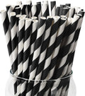 [100 Pack] Black Paper Straws
