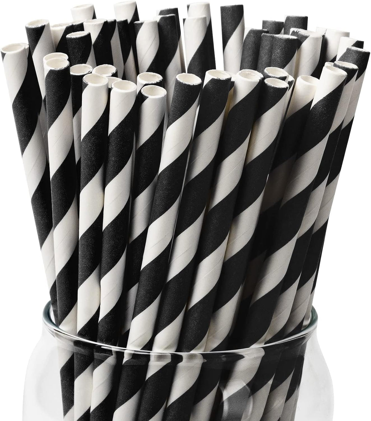 [100 Pack] Black Paper Straws