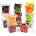12 Pack Plastic Food Pan with Lids 1/6 Size 6 Inch Deep