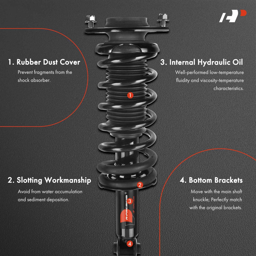 A-Premium Rear Complete Shock Struts & Coil Spring Assembly