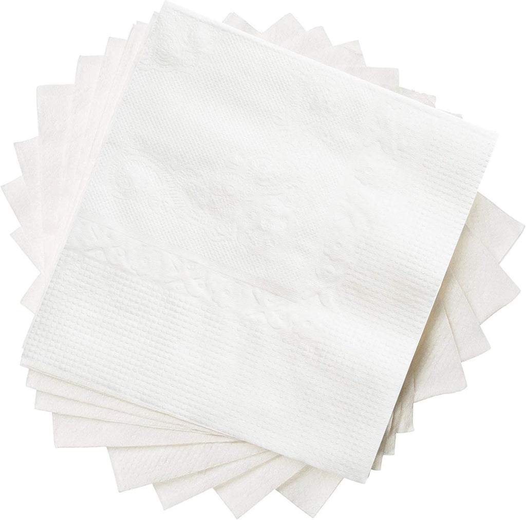 White Cocktail Napkins [1000 Count] 1-Ply Beverage Napkins