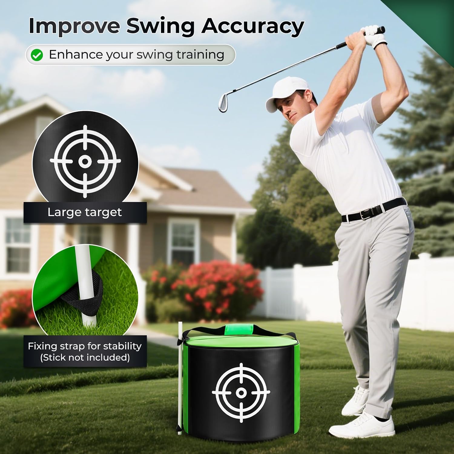 Golf Impact Bag for Swing Training, Golf Training Aids for Men | Golf Practice Equipment with Large Printed Target
