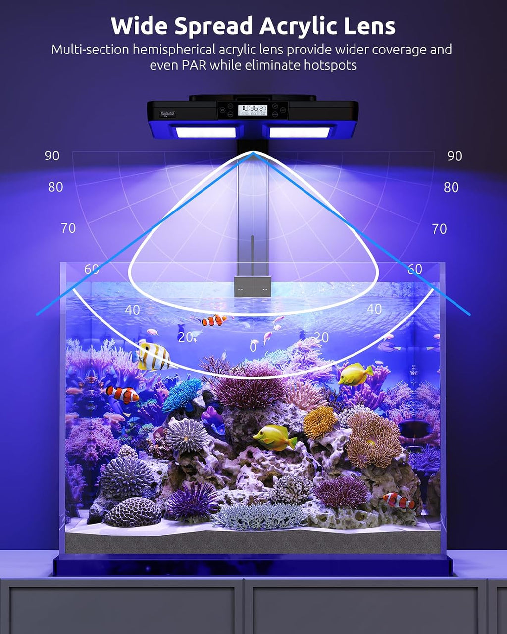120W Reef Light for Corals Saltwater Aquarium Tank SR-691