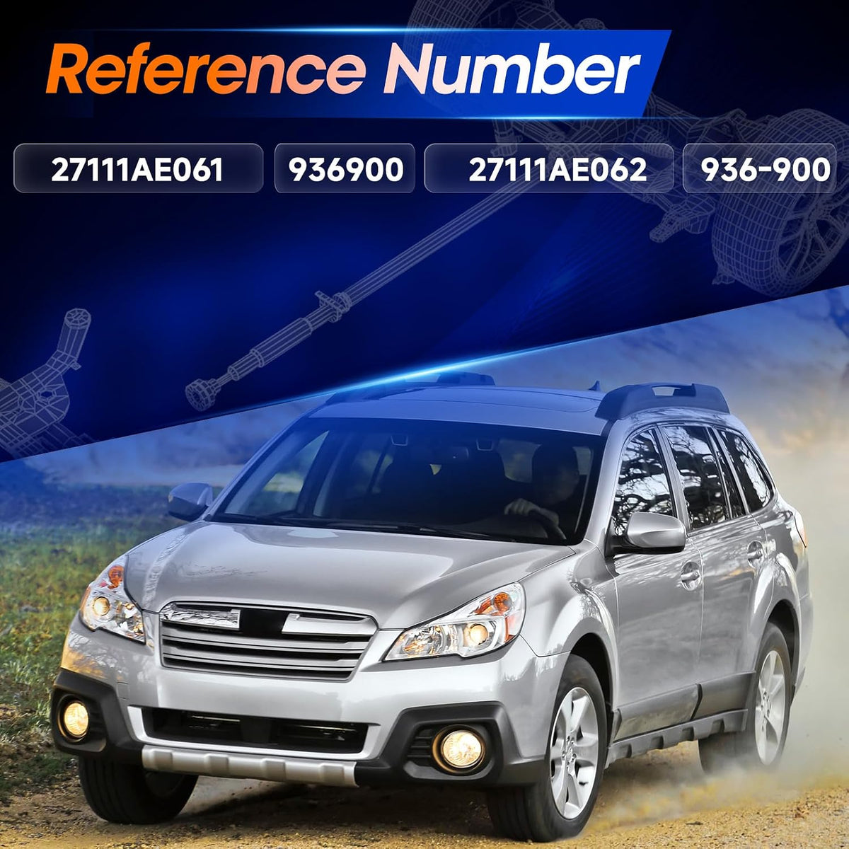 Rear Drive Shaft Assembly Fit for Subaru Legacy 1996-1999, Outback 2001-2004, Baja 2003-2006; Complete Prop Shaft Driveshaft Replaces 27111AE061