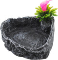 Reptile Water Dish Food Bowl,Corner Rock Terrarium Feeding Bowl Hermit Crab Water,Reptile Feeder Food and Water
