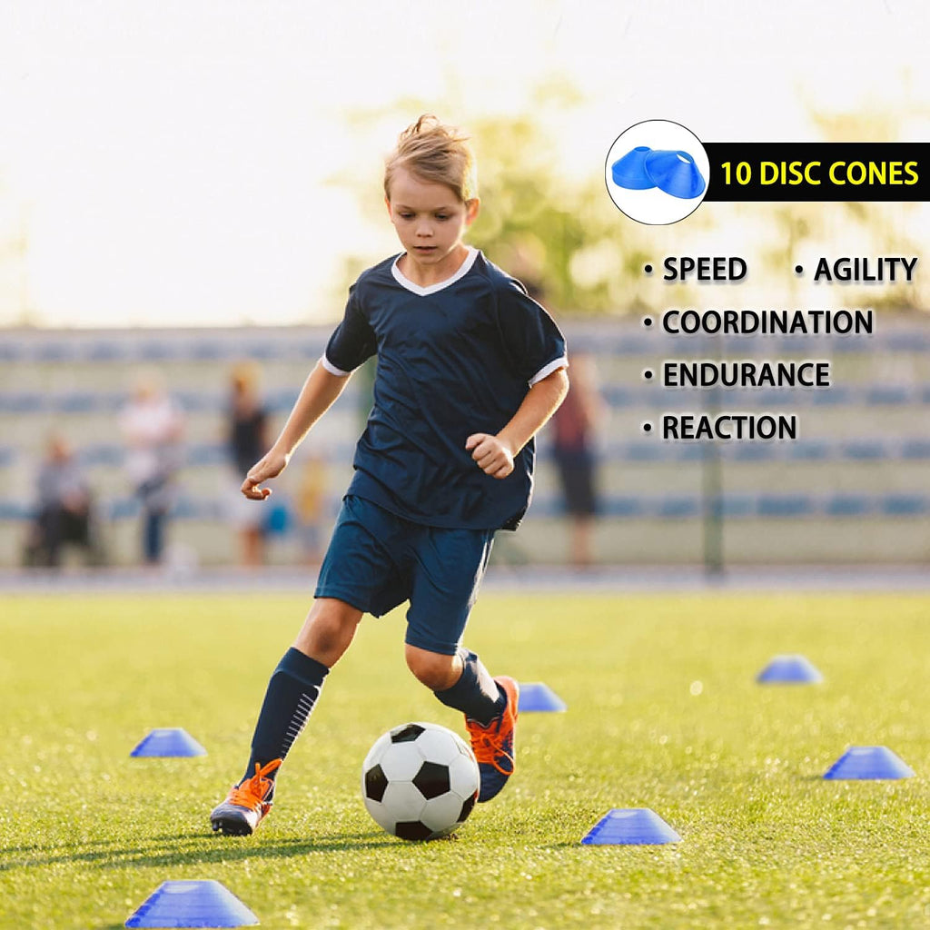 Speed Agility Training Set, Includes 1 Agility Ladder, 4 Steel Stakes, 1 Sports Headband,1 Jump Rope, 10 Disc Cones