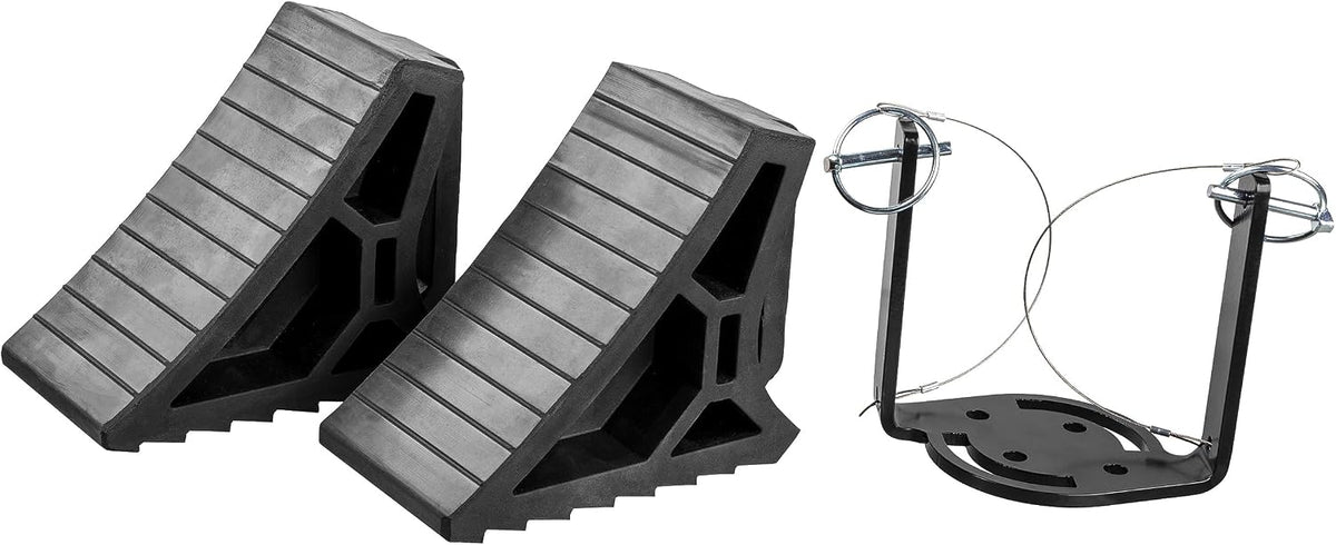 22802 HD Wheel Chocks 2-Pack with Mounting Bracket