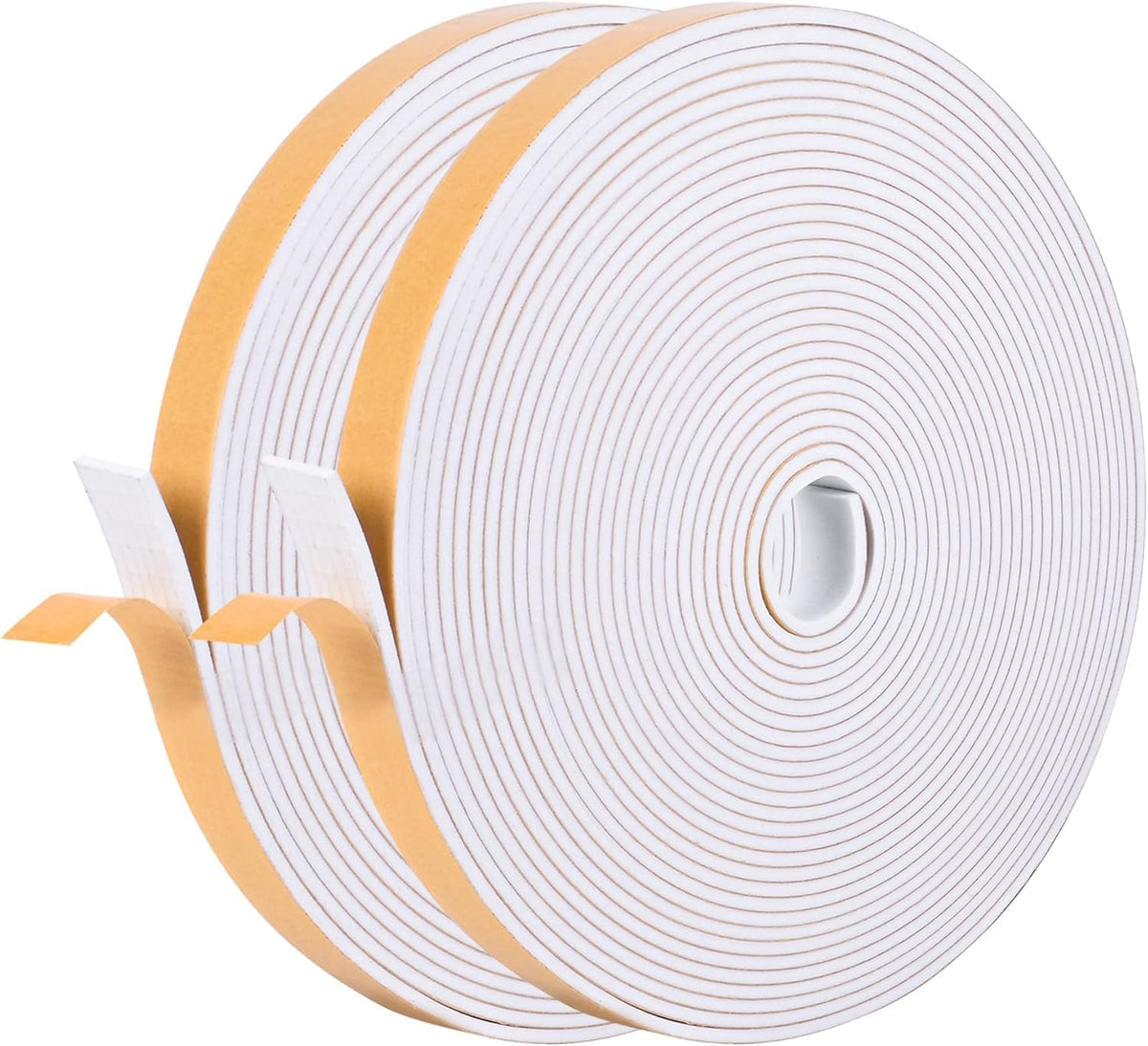 Self Adhesive Foam Tape Weatherstrip 1/2in x 1/8in x 66Ft High Density Foam Insulation Strips Seal Weather Stripping