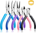 5 Packs Jewelry Pliers Set, Making Tools With Needle/Round/Chain/Bent/Zipper Pliers, Supplies Repair/Cut Kits for