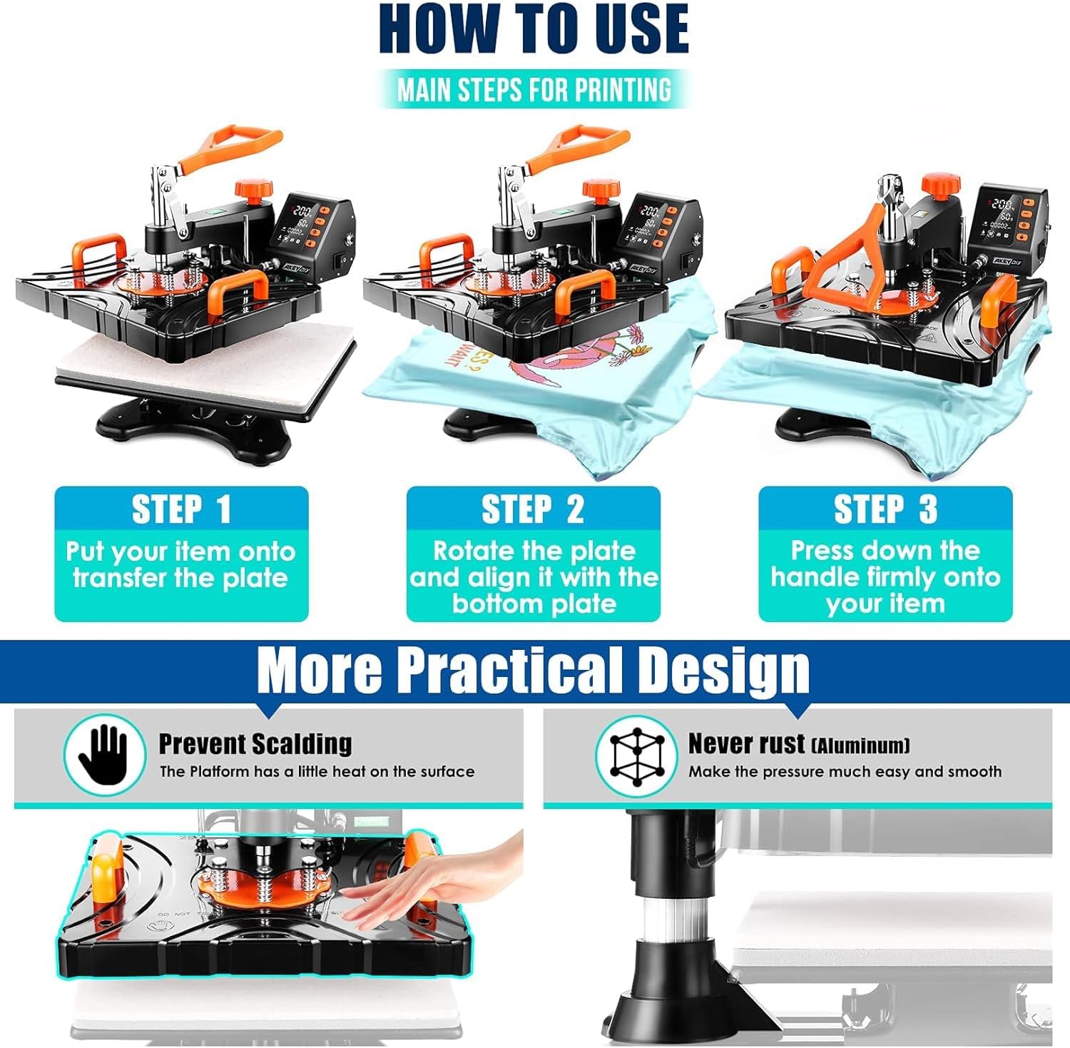 Upgraded Heat Press Machine 8 in 1 Combo,Digital Multifunction Shirt Press Machine for T Shirts12 X15 Sublimation