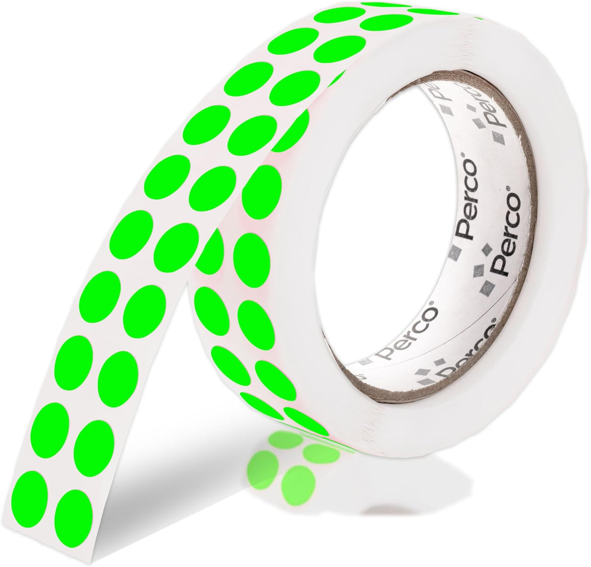 Neon Green Round Circle Dot Sticker 1/2-Inch Labels with Perforation for Easy Tear-Off, 3,000/Roll—Events, Checklists