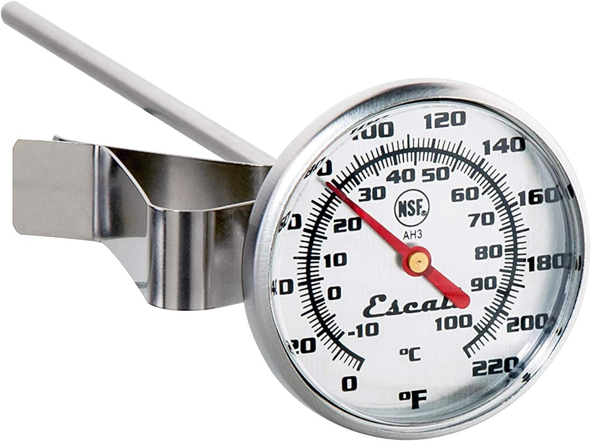 Escali AH3 NSF Certified Commercial Instant Read Large Dial Thermometer W/Clip, Silver