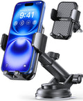 3-in-1 Car Phone Holder [122+LBS Strongest Suction & Stable Clamp Arm] 360° Adjustable Car Phone Mount, Cell Phone