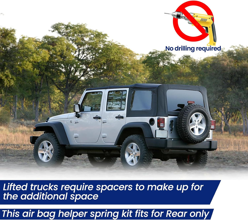 Rear Air Spring Bag Suspension Kit for 07-18 Jeep Wrangler
