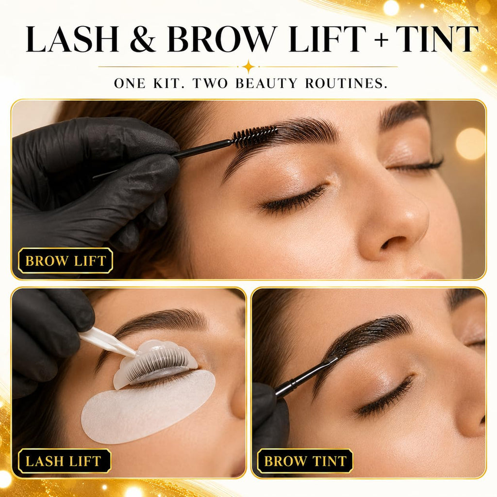 Black Color Lash Lift Kit Brow Lamination Kit - Long Lasting/Professional Results/Easy to Use/Waterproof/Complete Tools