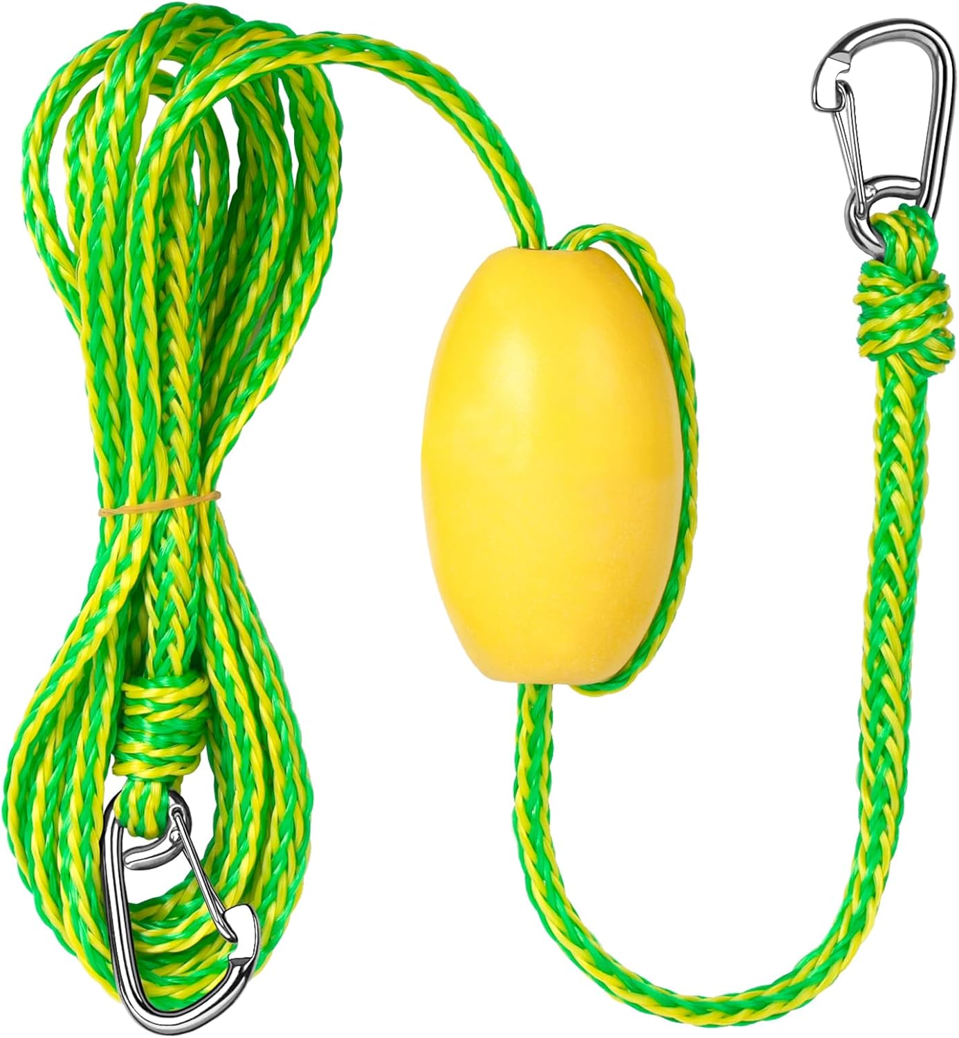 Kayak Tow Line, Drift Sock Anchor Rope for Fishing Boats and Buoys | 316 Stainless Clips, Anchor Rope and Buoy for