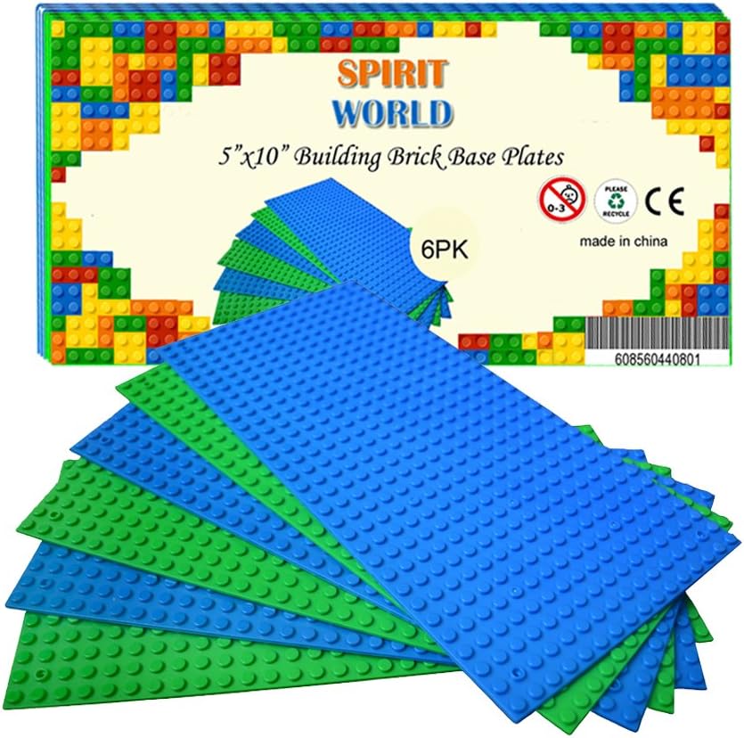 5 x10 Inch Base Plates Blue and Green Baseboard With Pin-hole (6-Pack)