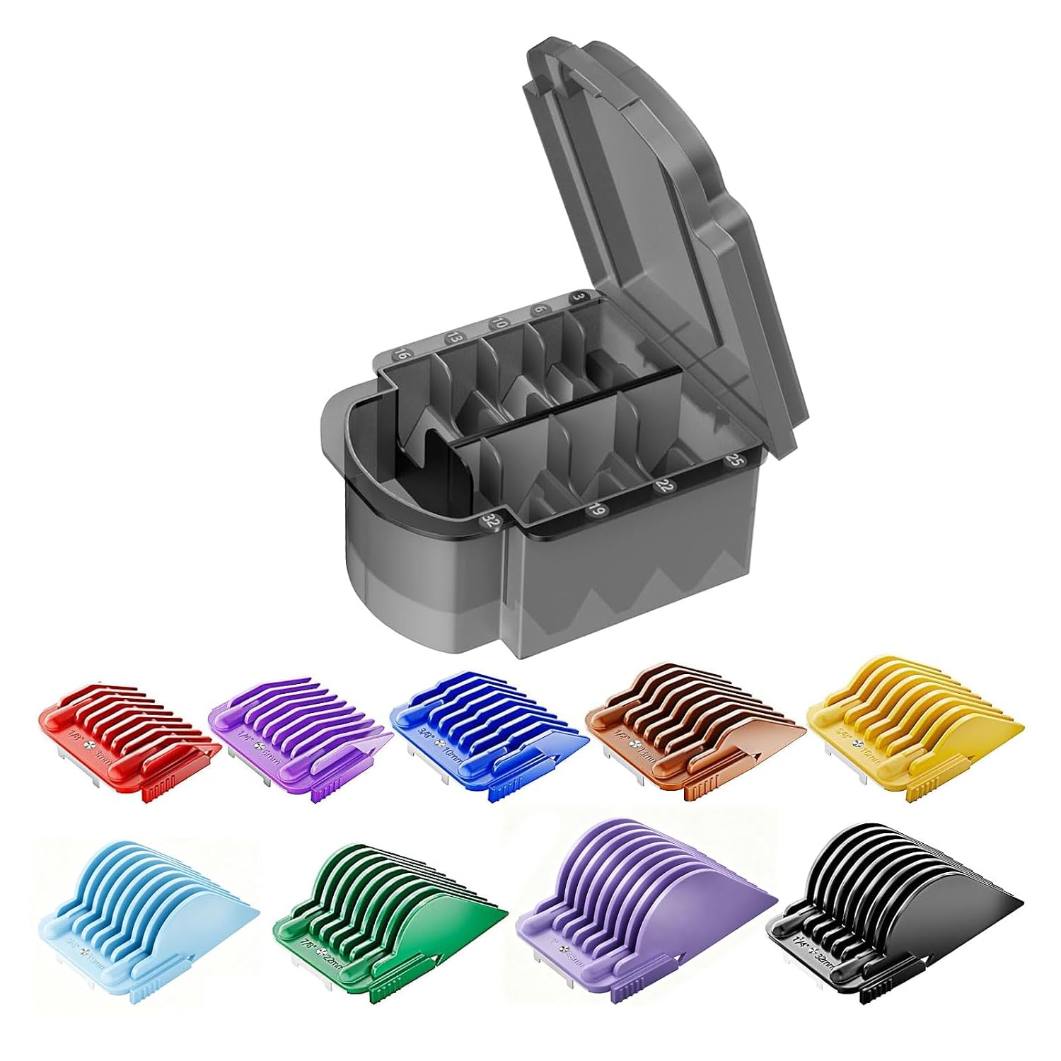 9-Piece Pet Clipper Guard Combs Set for A5 Detachable Blades (#10#15#30) | Dog Grooming Guide Combs Compatible with